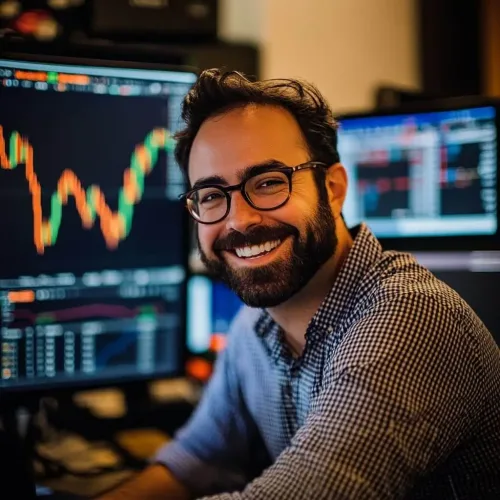 Ritratto sorridente di un analista finanziario